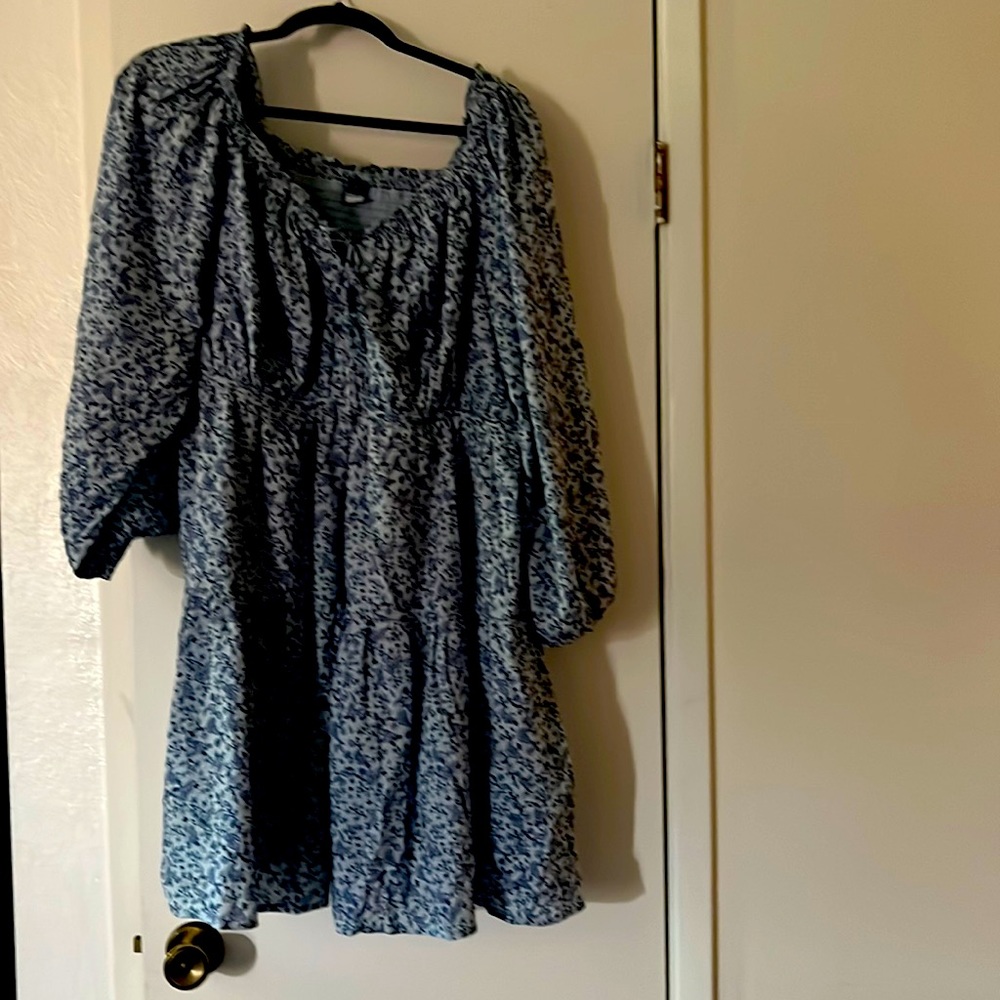 flower blue dress